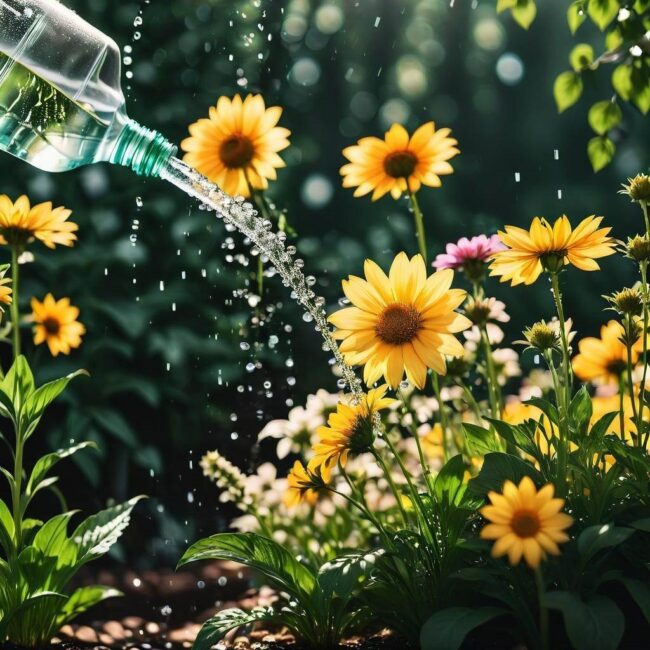 Woda gazowana a kwiaty na balkonie