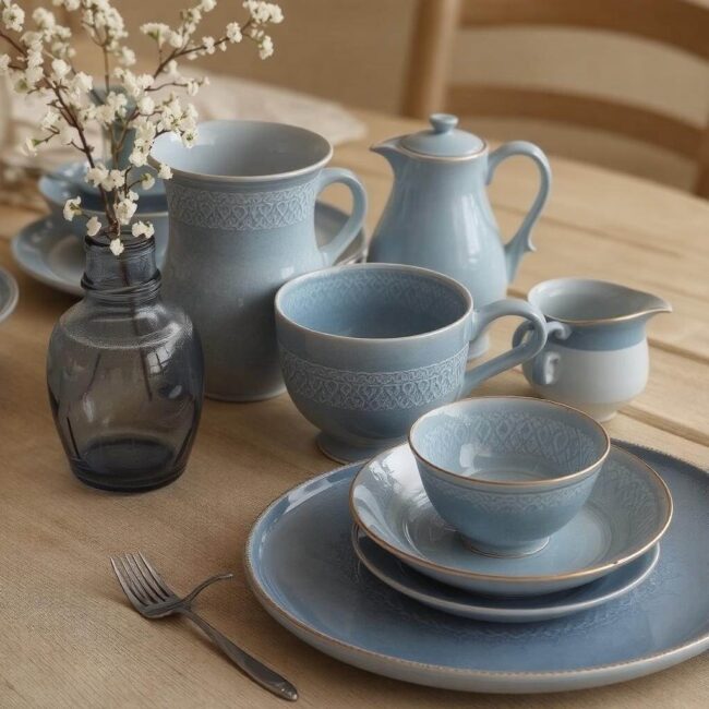 Niebieskie talerze na codzienne posiłki